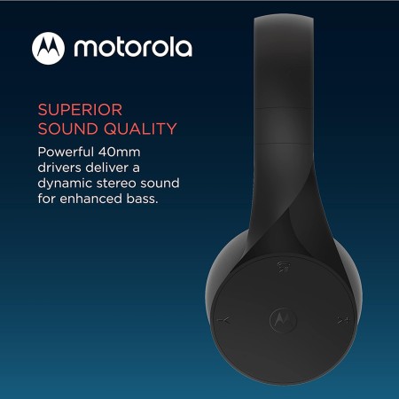 Casti Bluetooth Wireless Over-ear, Alexa, Siri, Foldable - Motorola Sound Moto (XT500) - Black