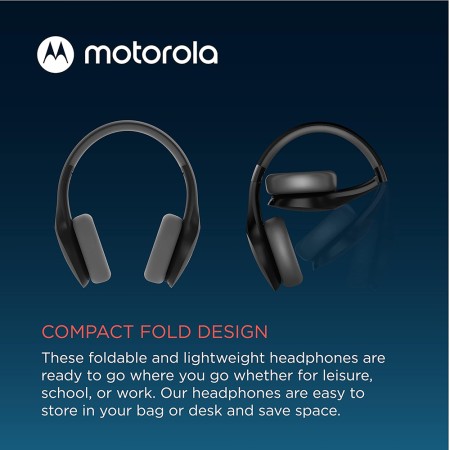 Casti Bluetooth Wireless Over-ear, Alexa, Siri, Foldable - Motorola Sound Moto (XT500) - Black