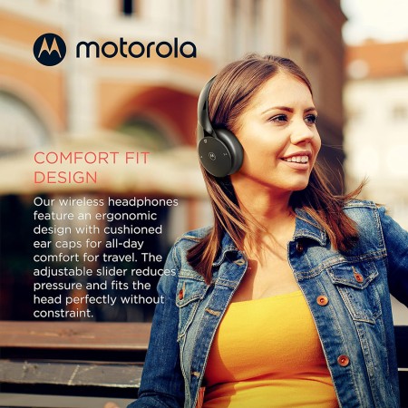 Casti Bluetooth Wireless Over-ear, Alexa, Siri, Foldable - Motorola Sound Moto (XT500) - Black