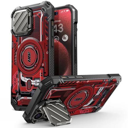 Husa pentru iPhone 15 Pro Max - Supcase Unicorn Beetle XT MagSafe - Red Circuit