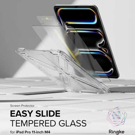 Folie pentru iPad Pro 11 (2024) - Ringke Easy Slide Tempered Glass - Clear