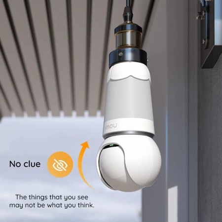 Camera de Supraveghere Wi-Fi, cu Detectare Rapida si Notificari - Imou Ranger Bulb Cam (IPC-S6DP-5M0WEB-E27) - White