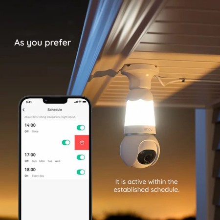 Camera de Supraveghere Wi-Fi, cu Detectare Rapida si Notificari - Imou Ranger Bulb Cam (IPC-S6DP-5M0WEB-E27) - White