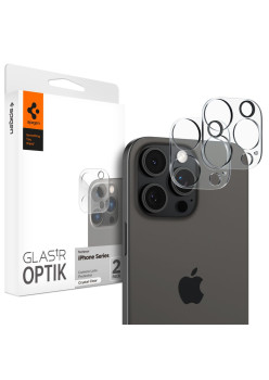 Folie Camera pentru iPhone 14 Pro / Pro Max / 15 Pro / Pro Max / 16 Pro / Pro Max (set 2) - Spigen Glas.tR Optik - Clear