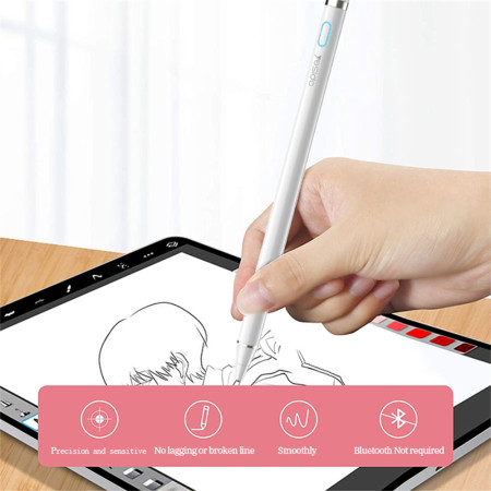 Stylus Pen Yesido Capacitive, 140mAh, Port de încărcare USB, pentru Android, iOS, White