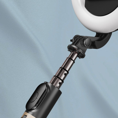 Selfie Stick Yesido Stabil, cu Lumină rotunda, trepied, telecomandă, 360° Rotatie, 120mAh, Black