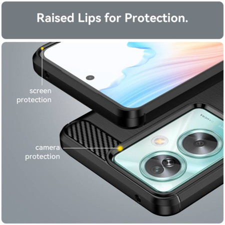 Husa Carbon compatibila Oppo A79 5G, Tech Protect AntiSoc, Negru