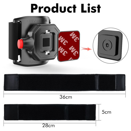 Husa Armband cu Locker pentru Sport, Velcro Mounting Strap, Button Deblocare Rapida, 3M Glue, max 6.8", Black