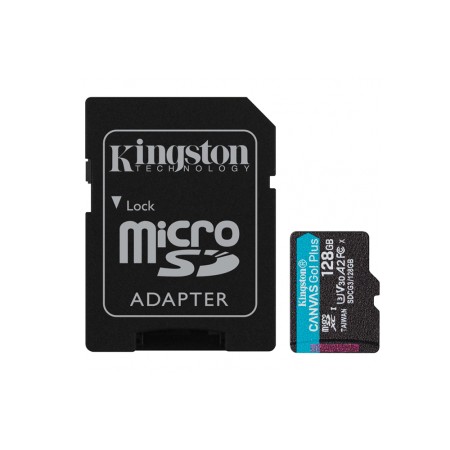 Card de Memorie cu Adaptor, 128GB - Kingston Canvas Go Plus (SDCG3/128GB) - Black