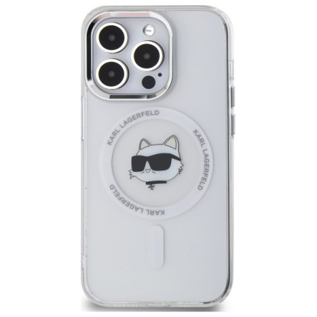 Husa pentru iPhone 12 / iPhone 12 Pro - Karl Lagerfeld IML MagSafe (KLHMP12MHLSCHH) - Metal Choupettes Head