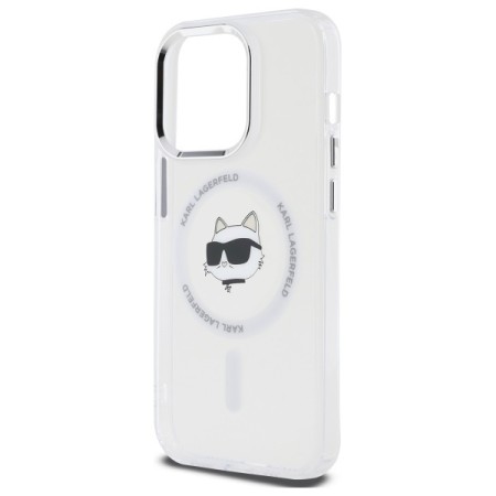 Husa pentru iPhone 12 / iPhone 12 Pro - Karl Lagerfeld IML MagSafe (KLHMP12MHLSCHH) - Metal Choupettes Head