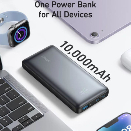 Baterie Externa 2x USB-C, USB, 10000mAh, 25W, Anker PowerCore, Black