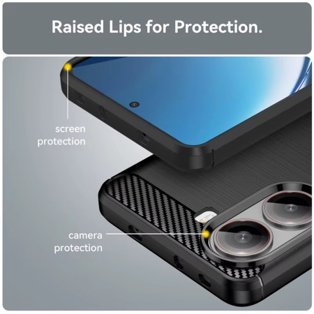 Husa Carbon pentru Xiaomi Poco X7 Pro, Tech Protects, Black