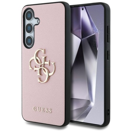 Husa pentru Samsung Galaxy S25 - Guess Hardcase 4G Grained Big and Classic Logo (GUHCS25SPGT4MBP) - Pink