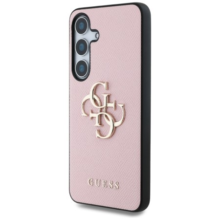 Husa pentru Samsung Galaxy S25 - Guess Hardcase 4G Grained Big and Classic Logo (GUHCS25SPGT4MBP) - Pink