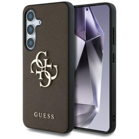 Husa pentru Samsung Galaxy S25 - Guess Hardcase 4G Grained Big and Classic Logo - Brown