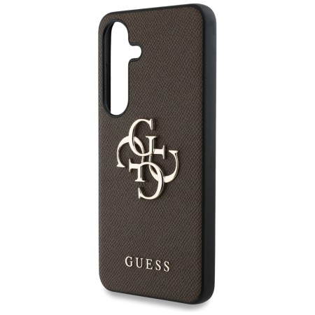 Husa pentru Samsung Galaxy S25 - Guess Hardcase 4G Grained Big and Classic Logo - Brown