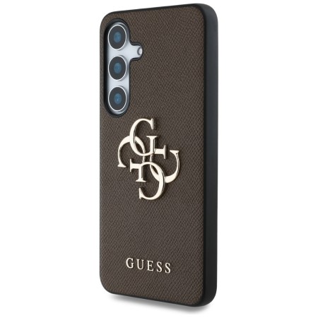 Husa pentru Samsung Galaxy S25 - Guess Hardcase 4G Grained Big and Classic Logo - Brown