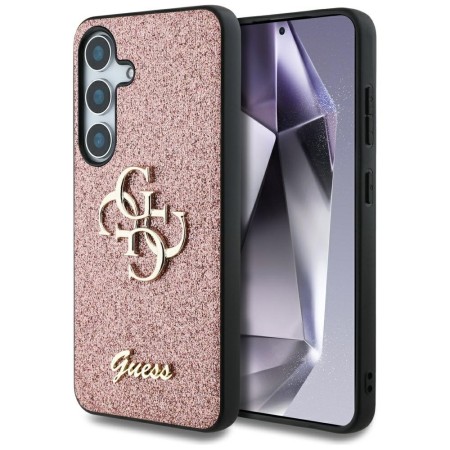 Husa pentru Samsung Galaxy S25 - Guess Glitter Script Big 4G Logo - Pink