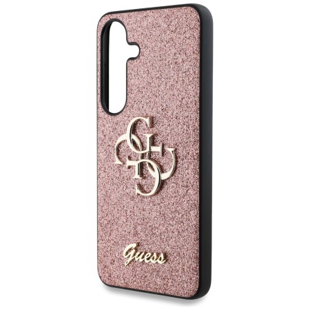 Husa pentru Samsung Galaxy S25 - Guess Glitter Script Big 4G Logo - Pink