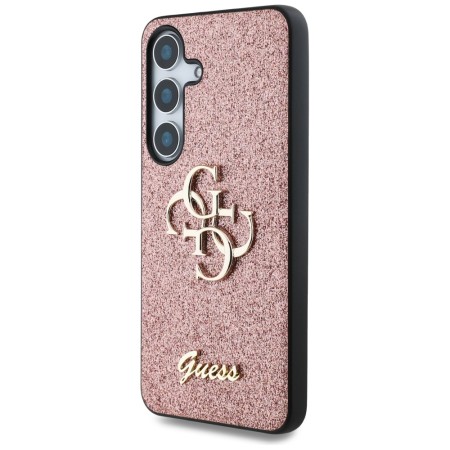 Husa pentru Samsung Galaxy S25 - Guess Glitter Script Big 4G Logo - Pink