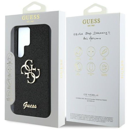 Husa pentru Samsung Galaxy S25 Ultra - Guess Glitter Script Big 4G Logo - Black