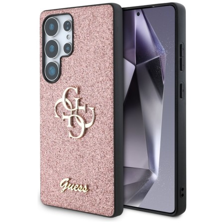 Husa pentru Samsung Galaxy S25 Ultra - Guess Glitter Script Big 4G Logo - Pink