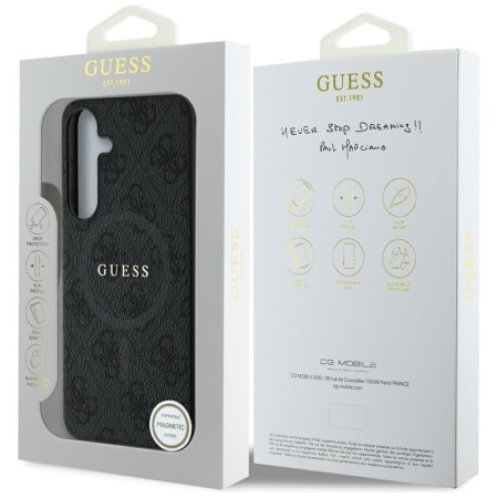 Husa pentru Samsung Galaxy S25 Plus - Guess 4G Ring Classic Logo MagSafe - Black