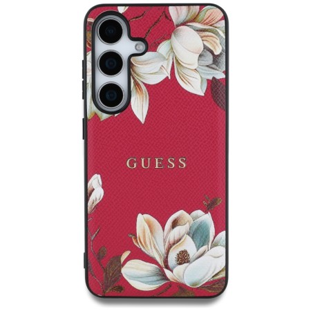 Husa pentru Samsung Galaxy S25 - Guess Grained Flowers MagSafe - Fuchsia