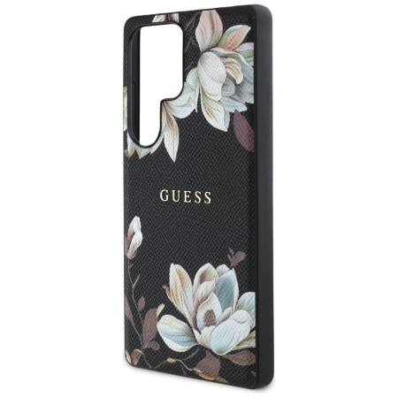 Husa pentru Samsung Galaxy S25 Ultra - Guess Grained Flowers MagSafe - Black