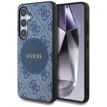 Husa pentru Samsung Galaxy S25 - Guess 4G Circle Classic Logo MagSafe - Blue