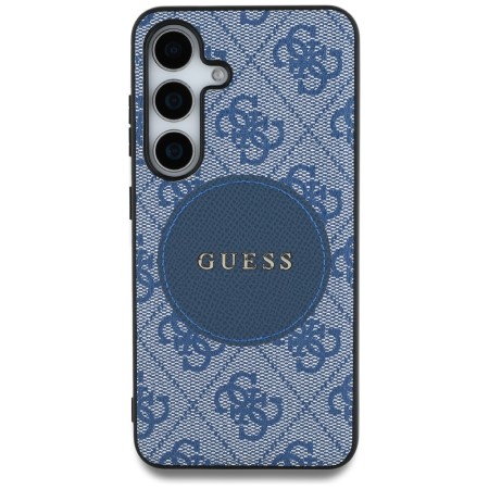 Husa pentru Samsung Galaxy S25 - Guess 4G Circle Classic Logo MagSafe - Blue