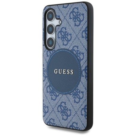 Husa pentru Samsung Galaxy S25 - Guess 4G Circle Classic Logo MagSafe - Blue