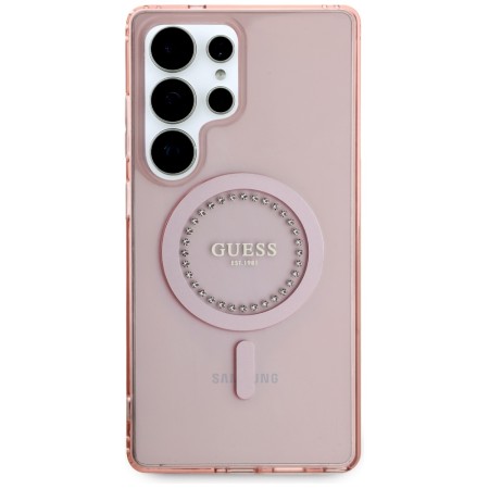 Husa pentru Samsung Galaxy S25 Ultra - Guess IML Rhinestones MagSafe - Pink