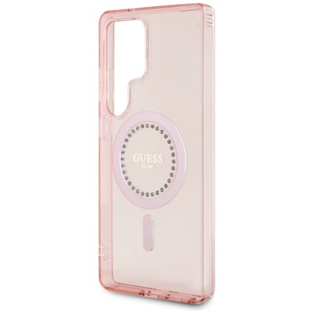 Husa pentru Samsung Galaxy S25 Ultra - Guess IML Rhinestones MagSafe - Pink