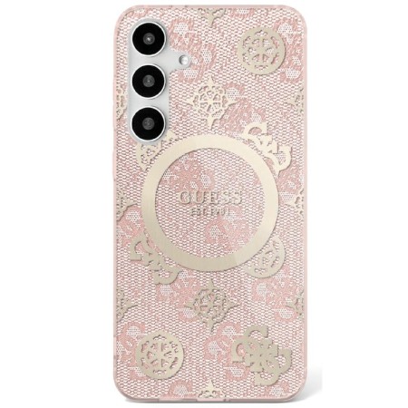 Husa pentru Samsung Galaxy S25 Ultra - Guess IML Peony On 4G Background MagSafe - Pink