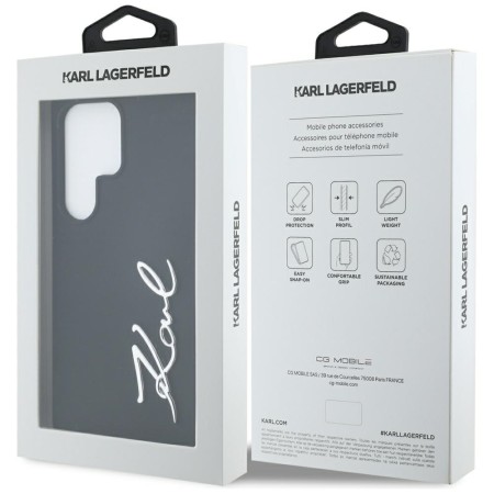 Husa pentru Samsung Galaxy S25 Ultra - Karl Lagerfeld Silicone Sign Metal Logo - Black