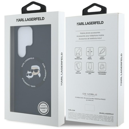 Husa pentru Samsung Galaxy S25 Ultra - Karl Lagerfeld Silicone Double Heads - Black