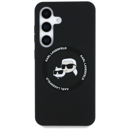 Husa pentru Samsung Galaxy S25 - Karl Lagerfeld Silicone Double Heads - Black