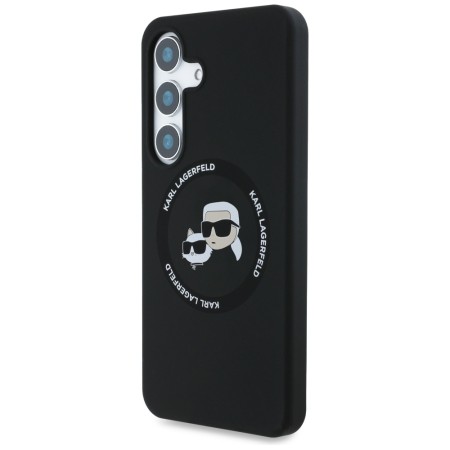 Husa pentru Samsung Galaxy S25 - Karl Lagerfeld Silicone Double Heads - Black