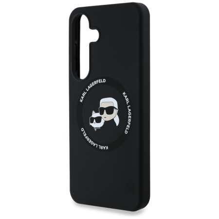 Husa pentru Samsung Galaxy S25 - Karl Lagerfeld Silicone Double Heads - Black