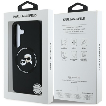 Husa pentru Samsung Galaxy S25 - Karl Lagerfeld Silicone Double Heads - Black