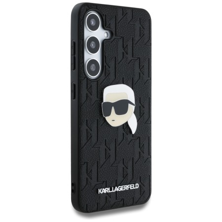 Husa Samsung Galaxy S25 Plus - Karl Lagerfeld Hardcase Monogram Leather - Karl Head Pin