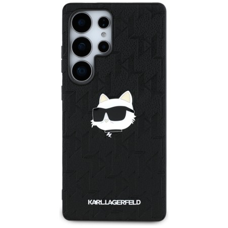 Husa Samsung Galaxy S25 Ultra - Karl Lagerfeld Hardcase Monogram Leather - Choupette Head Pin