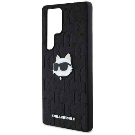 Husa Samsung Galaxy S25 Ultra - Karl Lagerfeld Hardcase Monogram Leather - Choupette Head Pin