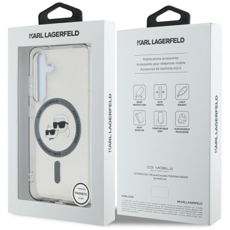 Husa pentru Samsung Galaxy S25 - Karl Lagerfeld IML MagSafe - Metal KarlandChoupette Heads