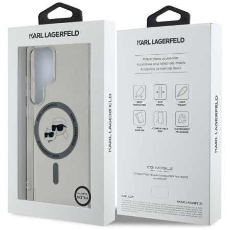 Husa pentru Samsung Galaxy S25 Ultra - Karl Lagerfeld IML MagSafe 2 - Metal KarlandChoupette Head