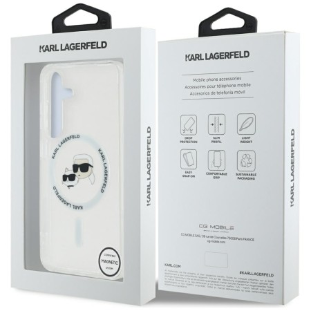 Husa pentru Samsung Galaxy S25 - Karl Lagerfeld IML MagSafe - Metal KarlandChoupette Head