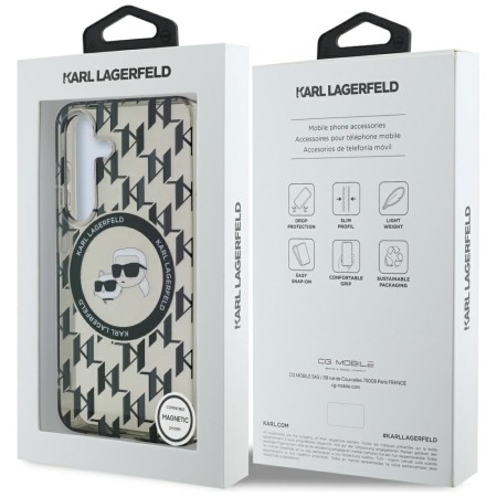 Husa pentru Samsung Galaxy S25 - Karl Lagerfeld IML Monogram MagSafe- KarlandChoupette Head