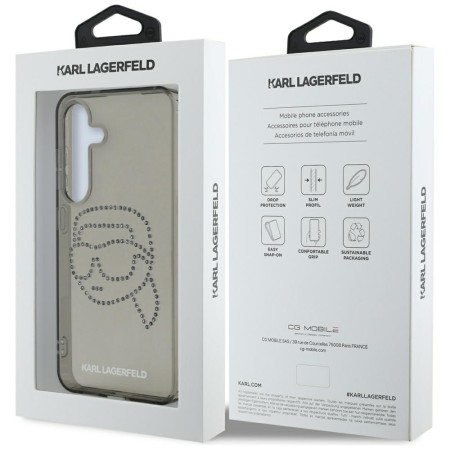 Husa pentru Samsung Galaxy S25 - Karl Lagerfeld IML Rhinestones Luxury - Karl Head